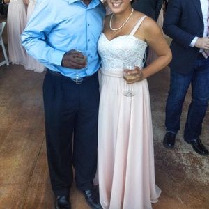 bridesmaids dress blush with lace size 10